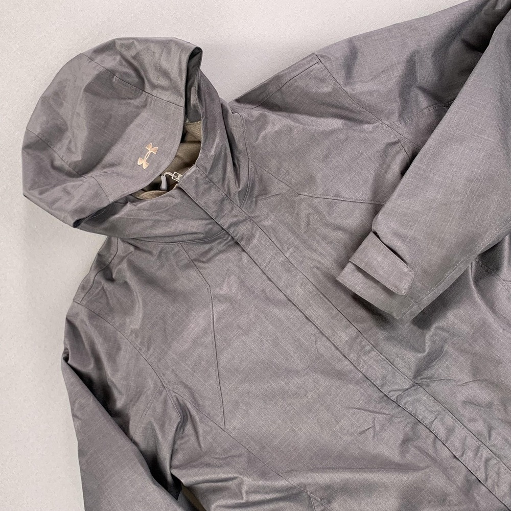 Under Armour Jacket Men LG ColdGear Storm Hood Fleece Liner Water Resistant Purp